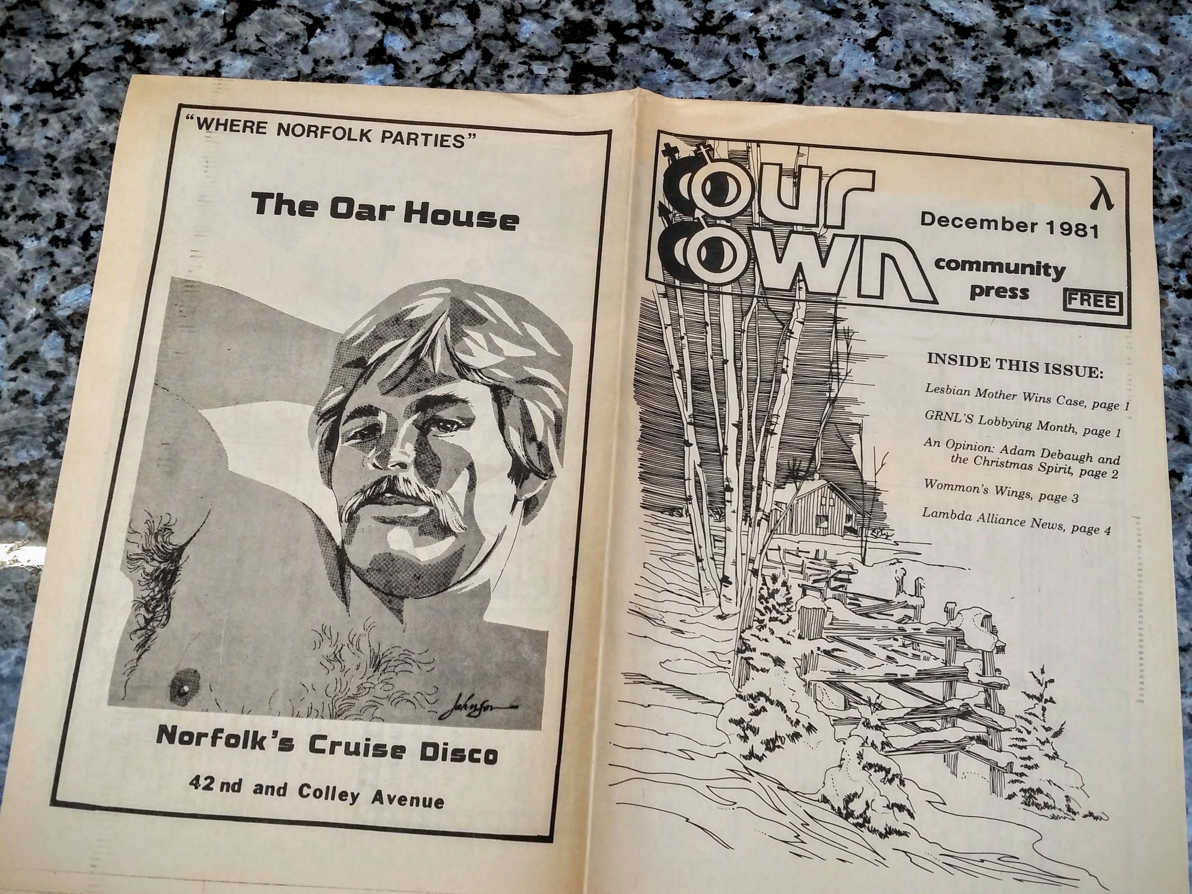 A Relative Stranger Who Was Dear to My Heart: Becoming Better-Acquainted with "Our Own," An LGBT Newspaper Based in Norfolk, VA